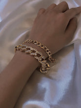 Load image into Gallery viewer, Crystal Gold Cuban bracelet
