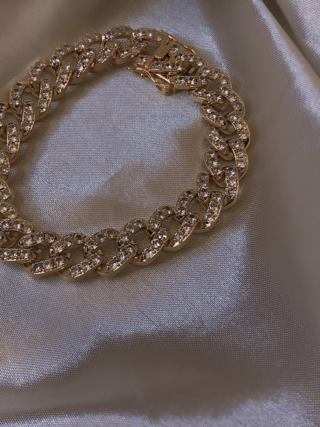 Crystal Gold Cuban anklet