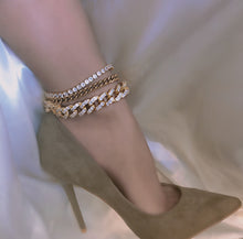 Load image into Gallery viewer, Gold tennis anklet
